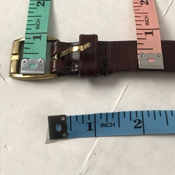 ETIENNE AIGNER Belt Logo Gold Hardware Brown Sz 28 - Picture 8 of 14